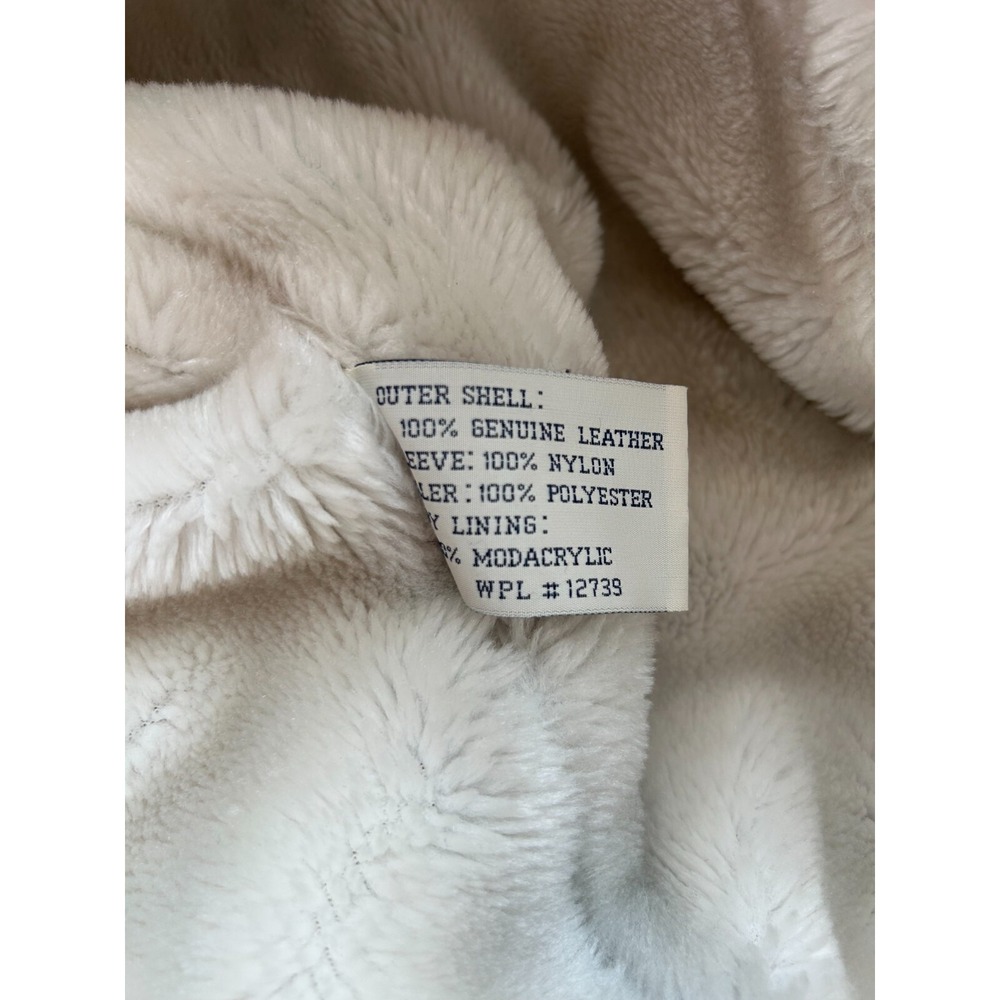 Vintage Fitz Wright Leather Suede Faux Shearling Coat Shawl Collar Size Large - Picture 7 of 16